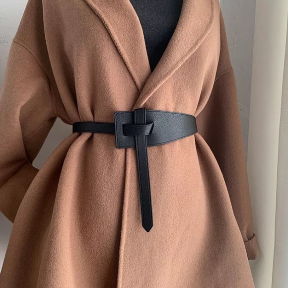 The King Kouture Accessories - COPY - NWT Vegan Leather Adjustable 3-Way Wrap Belt O/S Coat Belt Sweater Belt